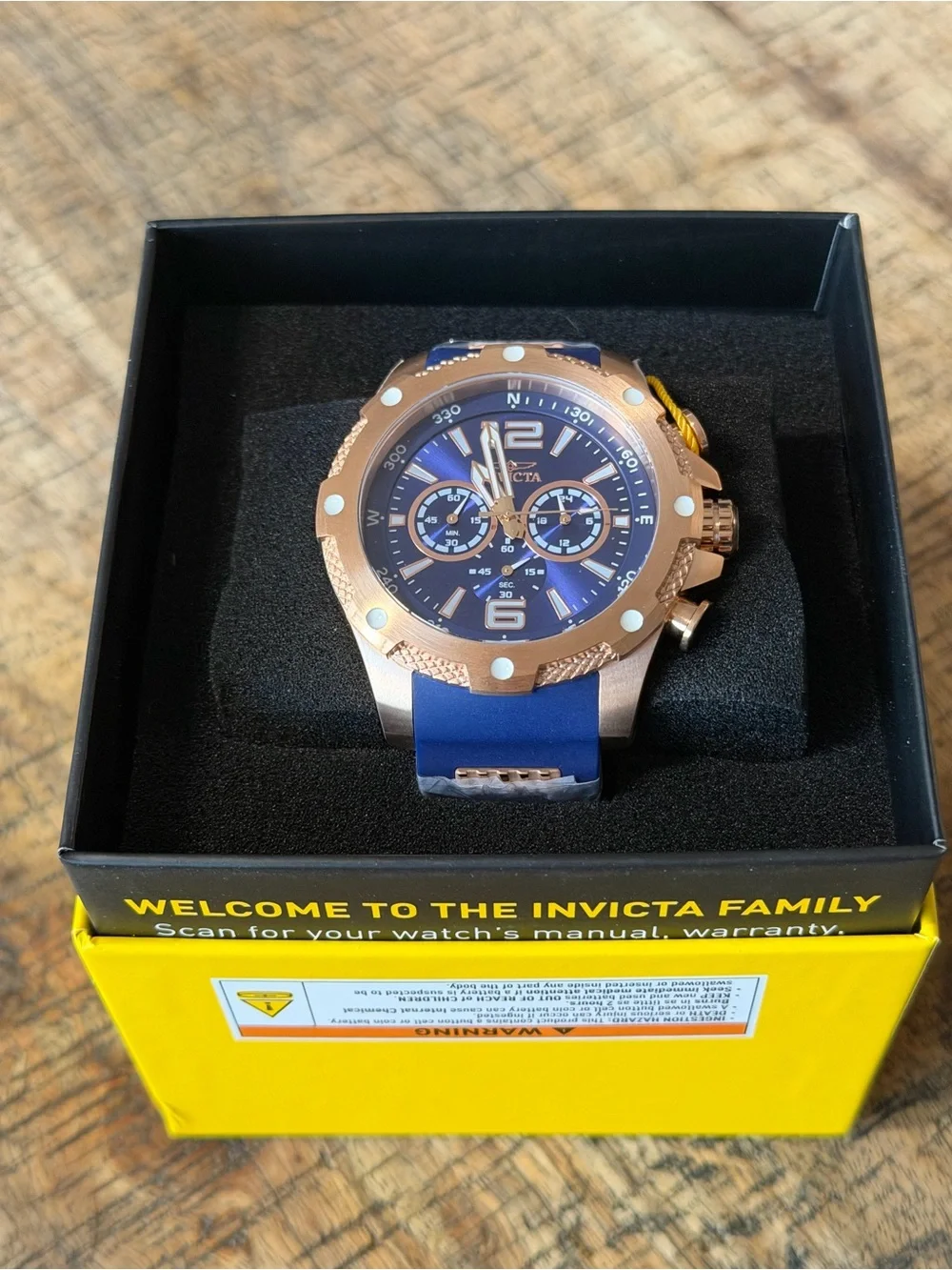 NEW Invicta I-Force Gold Tone Chronograph Blue Dial Watch 50mm - 100M WR - NIB